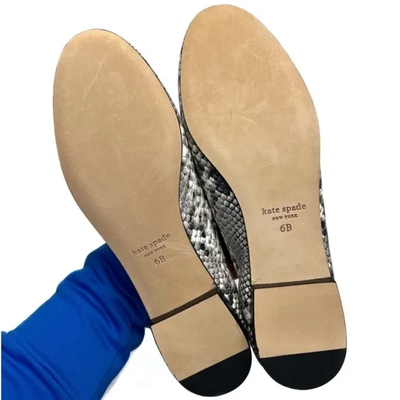 Kate Spade Loafer Torte Flat Leather Slip-on Snakeskin Print Shoes Size 6