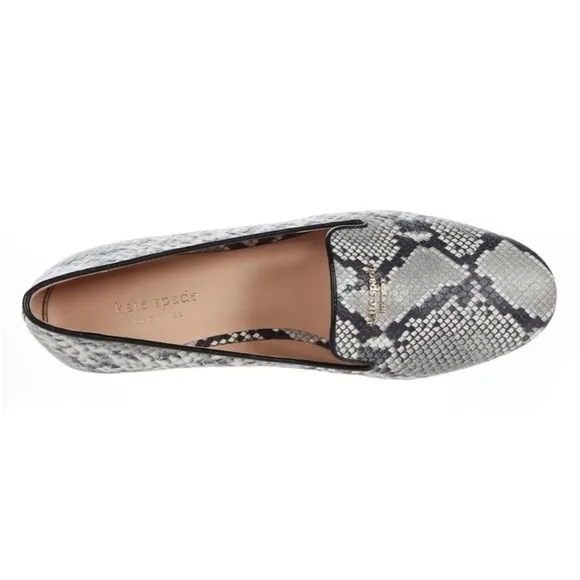 Kate Spade Loafer Torte Flat Leather Slip-on Snakeskin Print Shoes Size 6