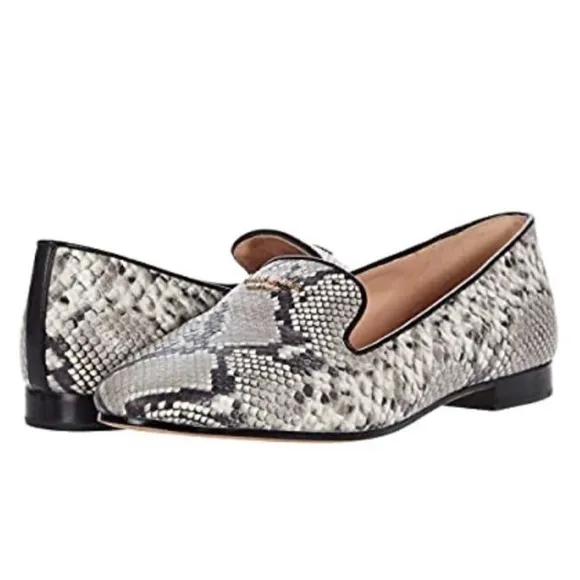 Kate Spade Loafer Torte Flat Leather Slip-on Snakeskin Print Shoes Size 6
