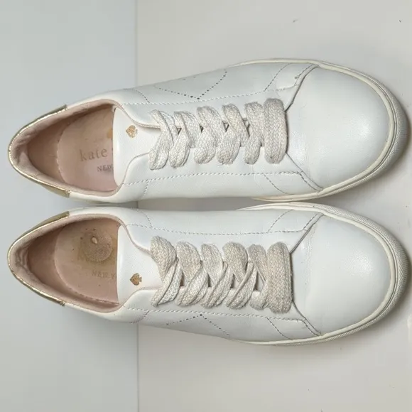 Kate Spade New York Angelise white leather sneakers womans size 8 EU 38.5