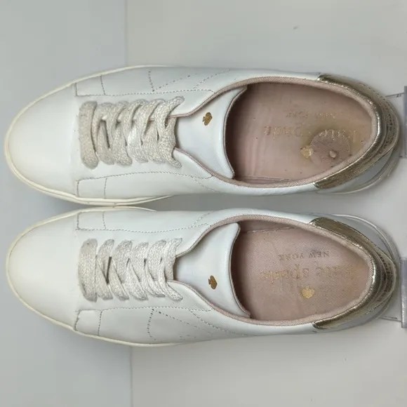 Kate Spade New York Angelise white leather sneakers womans size 8 EU 38.5