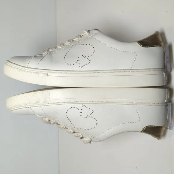 Kate Spade New York Angelise white leather sneakers womans size 8 EU 38.5