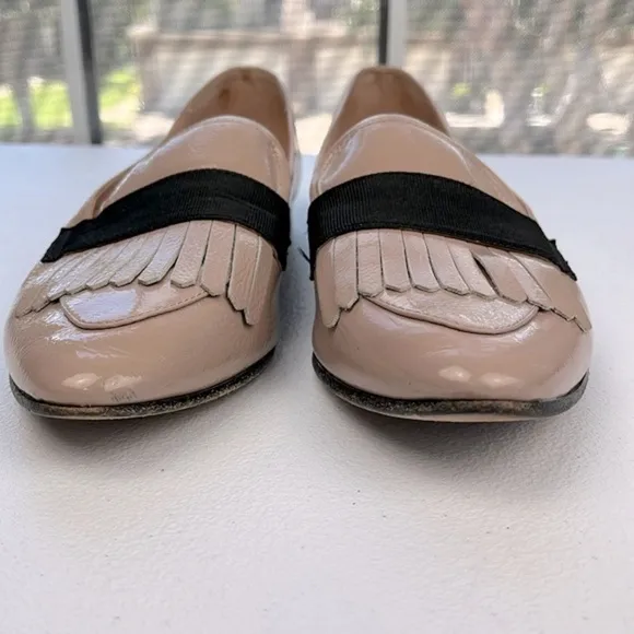 Kate Spade New York Cayla Fringe Flats Patent Leather Vero Cuoio Loafers Taupe