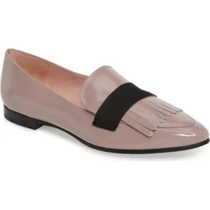 Kate Spade New York Cayla Fringe Flats Patent Leather Vero Cuoio Loafers Taupe
