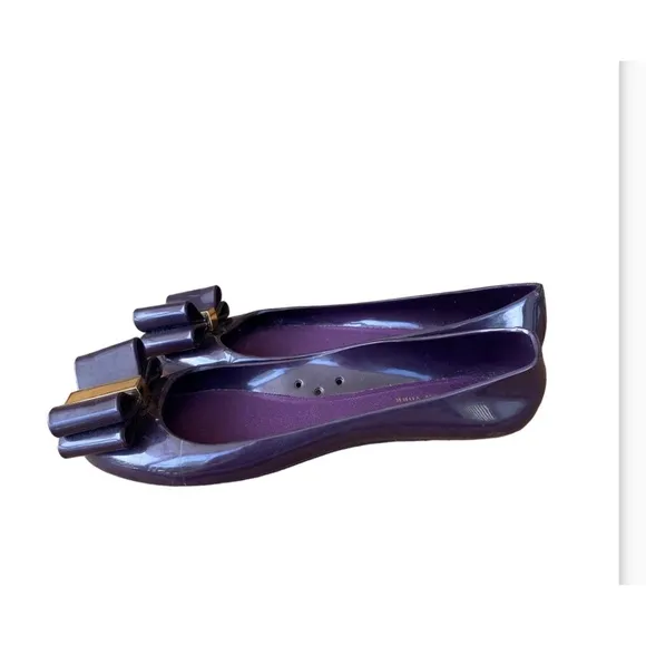 Kate Spade New York Purple Jelly Bow Ballerina Flats Size 6