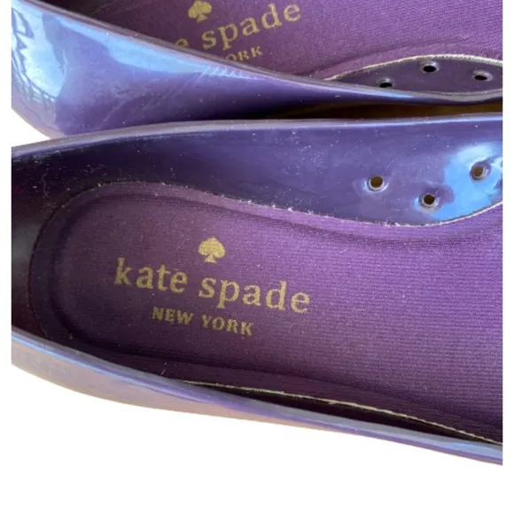 Kate Spade New York Purple Jelly Bow Ballerina Flats Size 6