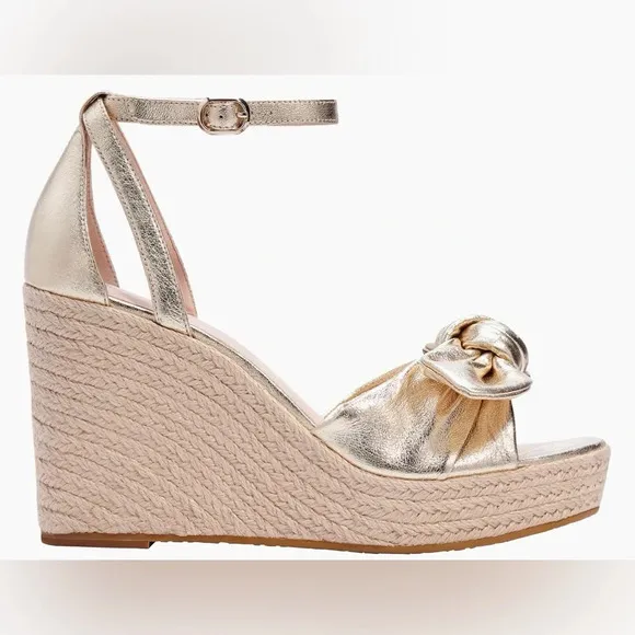 kate spade New York Wedge Sandals Sz. 9.5 Pale Gold