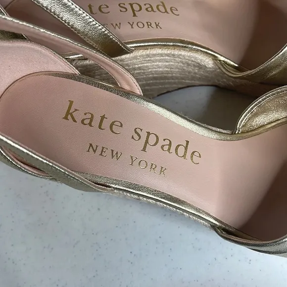 kate spade New York Wedge Sandals Sz. 9.5 Pale Gold