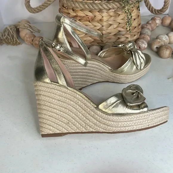 kate spade New York Wedge Sandals Sz. 9.5 Pale Gold
