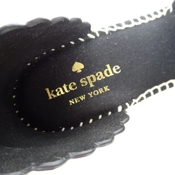 KATE SPADE Paloma Women's Espadrille Sandals Wedge Ankle Strap Black NIB 7