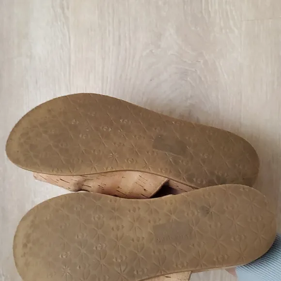 Kate Spade Rhodes Natural Cork Double Strap Buckle Slide Sandals Sz9.5
