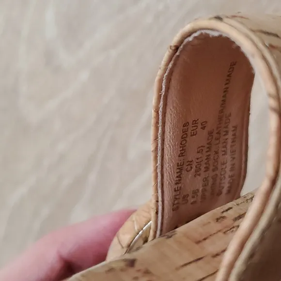 Kate Spade Rhodes Natural Cork Double Strap Buckle Slide Sandals Sz9.5