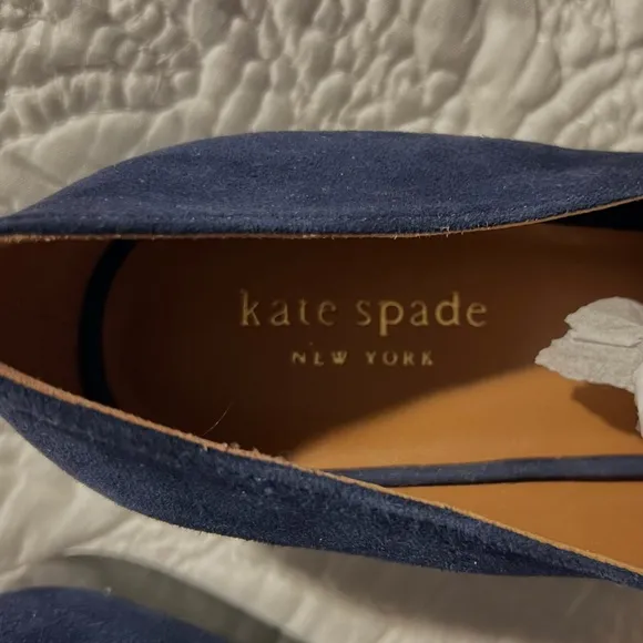 Kate Spade Rowan Women Slip On Chained Moc Toe Loafers Blazer Blue New size 8