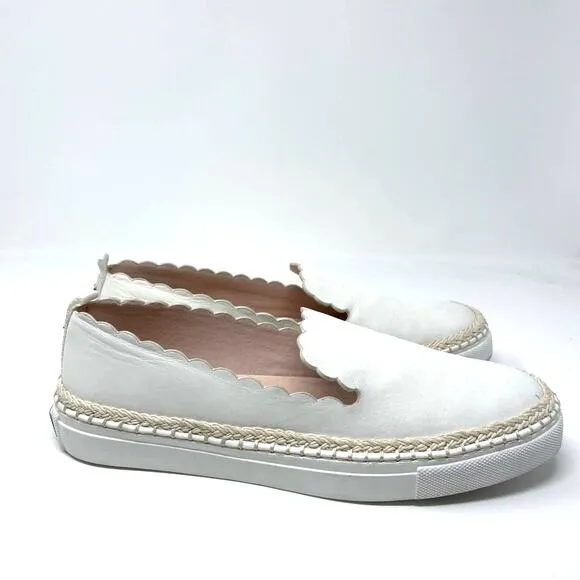 Kate Spade | White Slip Ons Flats Leather Loafers 8