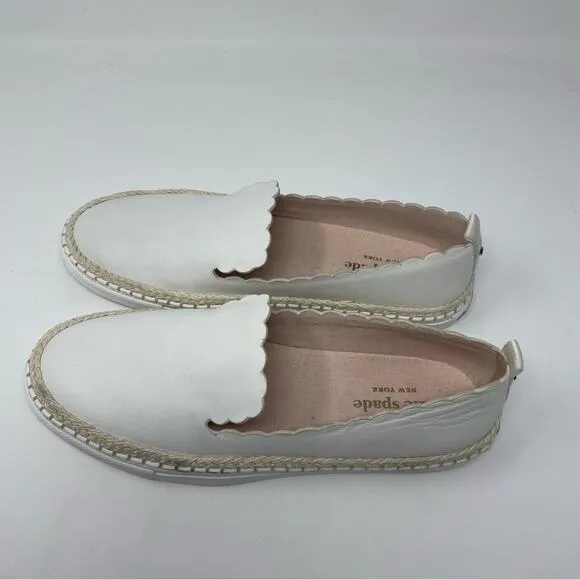 Kate Spade | White Slip Ons Flats Leather Loafers 8