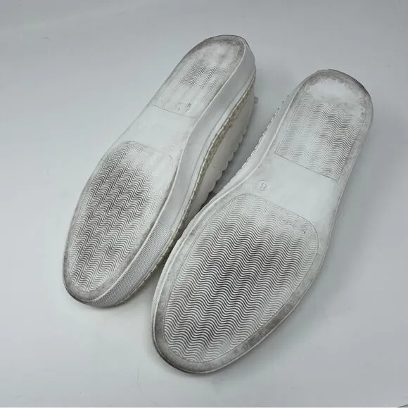 Kate Spade | White Slip Ons Flats Leather Loafers 8