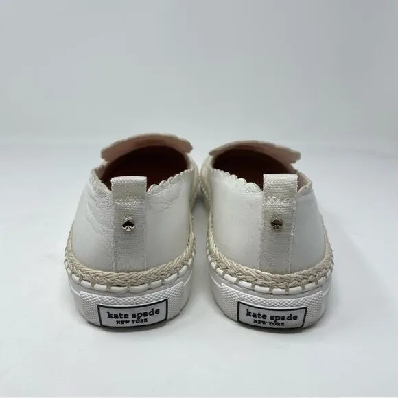 Kate Spade | White Slip Ons Flats Leather Loafers 8