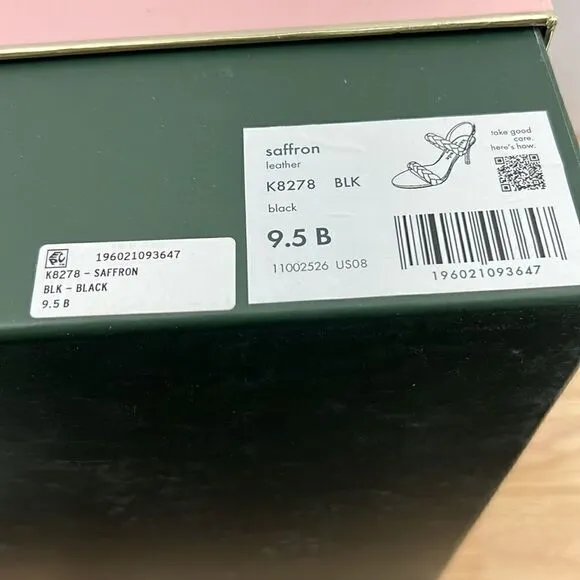 Kate Spade Saffron Sandals- Black- Size 9.5 B- NIB