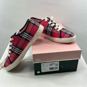 Kate Spade Vale Pink MUlti Plaid Sneakers size 6 B