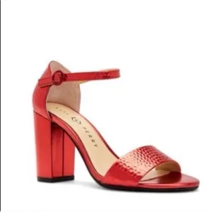 Katy Perry Red Hammered Finish Sandals