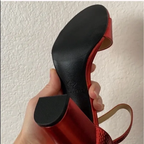 Katy Perry Red Hammered Finish Sandals