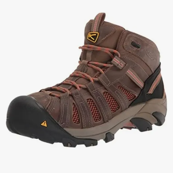 Keen Men's Voyageur Mid Height Breathable Hiking Boots Size 8 1/2 Brown/Orange