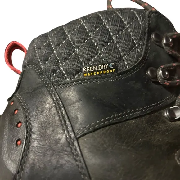 Keen Revel III Waterproof Black Leather 6 Eye Hiking Boots Women’s Size 9.5 M.