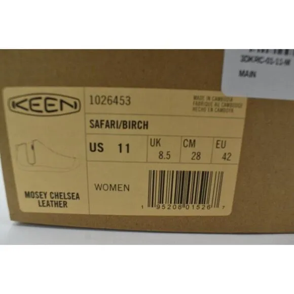 Keen Womens Size 11 Mosey Chelsea Leather Pull On Safari Birch Boots Shoes
