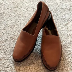 Kenneth Cole Men’s Size 10 D Leather Slip On Loafers in Cognac Brown