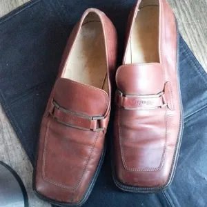 Kenneth Cole New York Brown Leather Slip-On Loafers