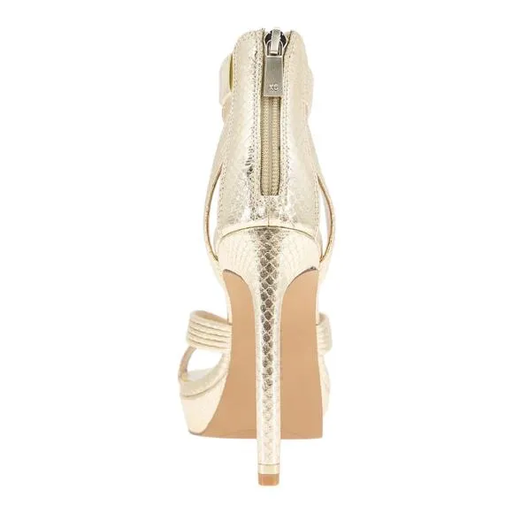 Kenneth Cole Women's Nadine Strappy Platform Sandals Gold Snake Size 8