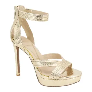 Kenneth Cole Women's Nadine Strappy Platform Sandals Gold Snake Size 8