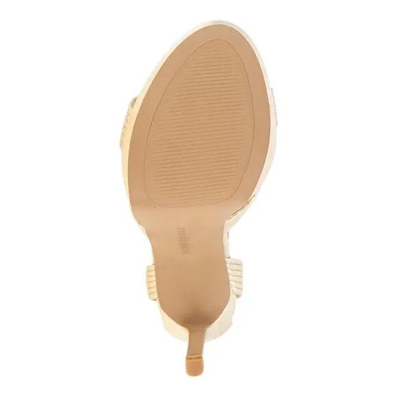 Kenneth Cole Women's Nadine Strappy Platform Sandals Gold Snake Size 8