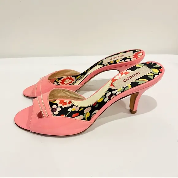 Kenzo Pink Slide Kitten Heels 6.5