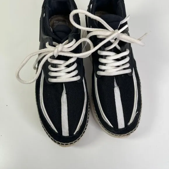 Kenzo White/Black K-lastic Espadrilles Coral Low Top Sneaker Shoes Size 38