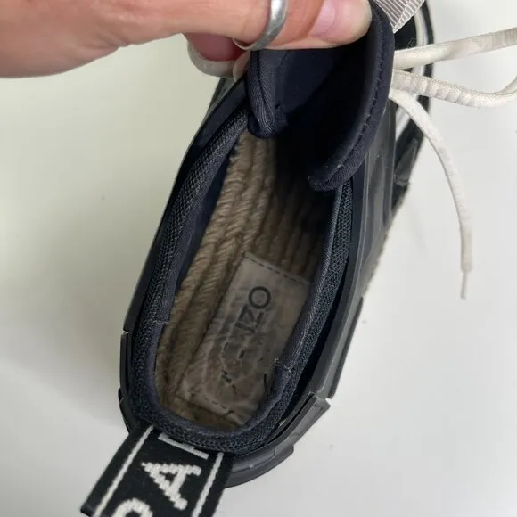Kenzo White/Black K-lastic Espadrilles Coral Low Top Sneaker Shoes Size 38