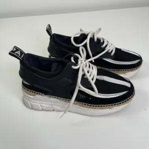 Kenzo White/Black K-lastic Espadrilles Coral Low Top Sneaker Shoes Size 38