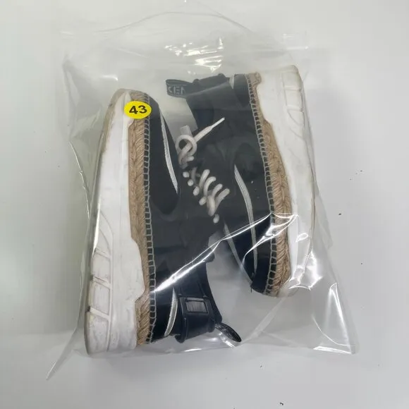 Kenzo White/Black K-lastic Espadrilles Coral Low Top Sneaker Shoes Size 38