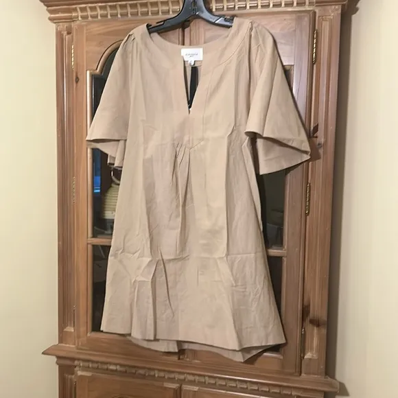 Khaki Finley Flutter Sleeve DressPOMANDER PLACE