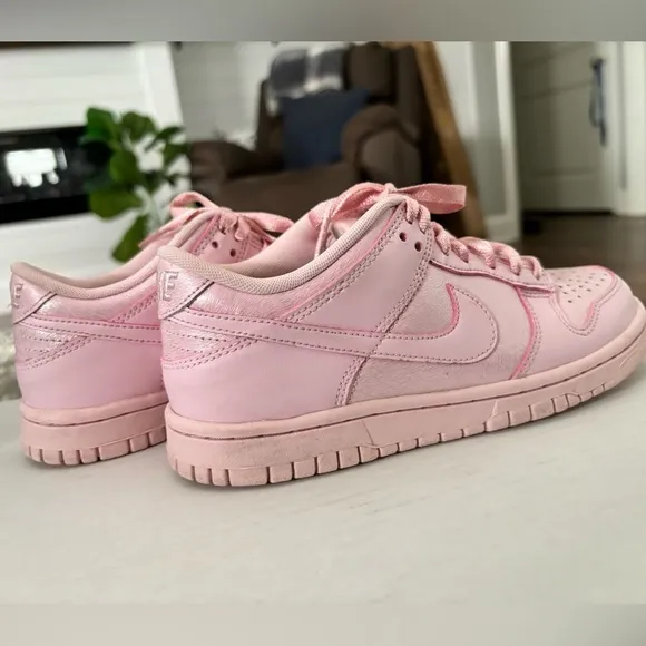 Kids 3.5 Nike Dunks Prism Pink Nike Swoosh Leather Upper Low Top Sneakers