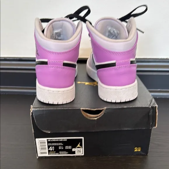Kids' Nike Air Jordan mid Purple and White Sneakers size 4.5