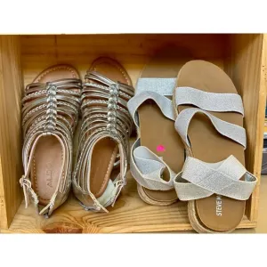 Kids Steve Madden Slvr Kimmie Flatform SZ 3 ALDO Slvr Nydaullan SZ 2 Sandal Bndl