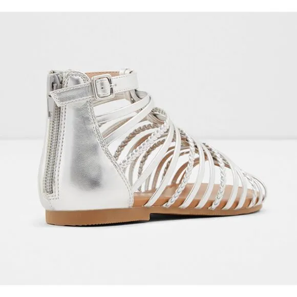 Kids Steve Madden Slvr Kimmie Flatform SZ 3 ALDO Slvr Nydaullan SZ 2 Sandal Bndl