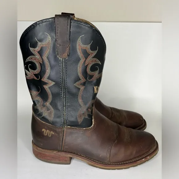 King Ranch Double H Men's Cowboy Boots KR4466 Size 11D Made In USA Pull On
