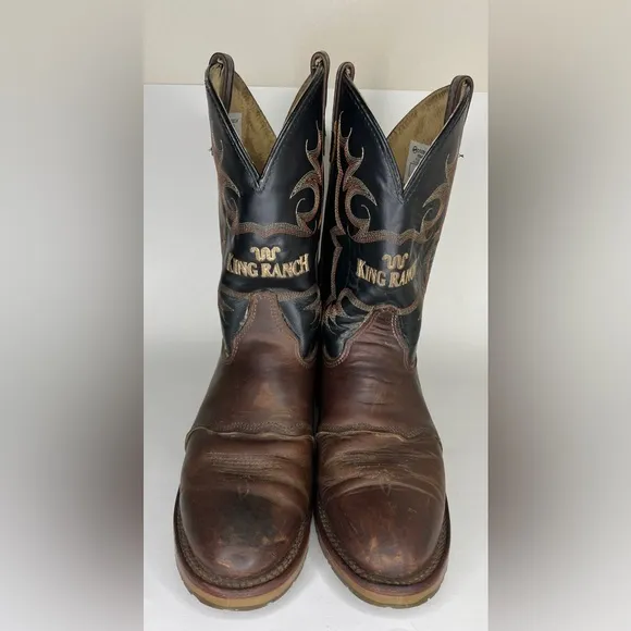 King Ranch Double H Men's Cowboy Boots KR4466 Size 11D Made In USA Pull On