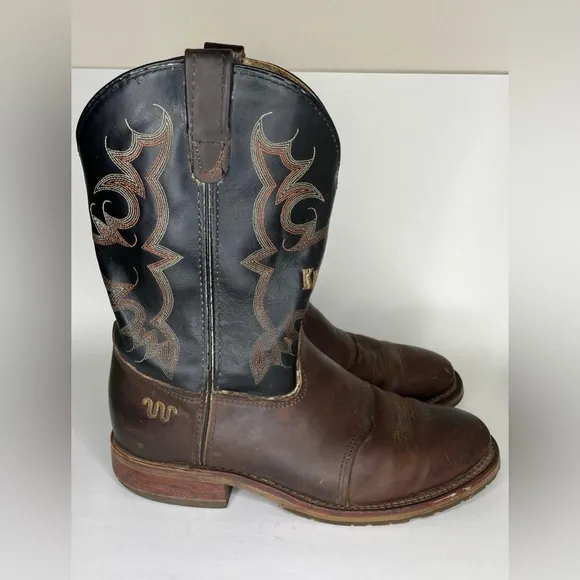 King Ranch Double H Men's Cowboy Boots KR4466 Size 11D Made In USA Pull On