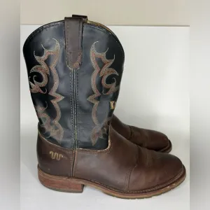 King Ranch Double H Men's Cowboy Boots KR4466 Size 11D Made In USA Pull On