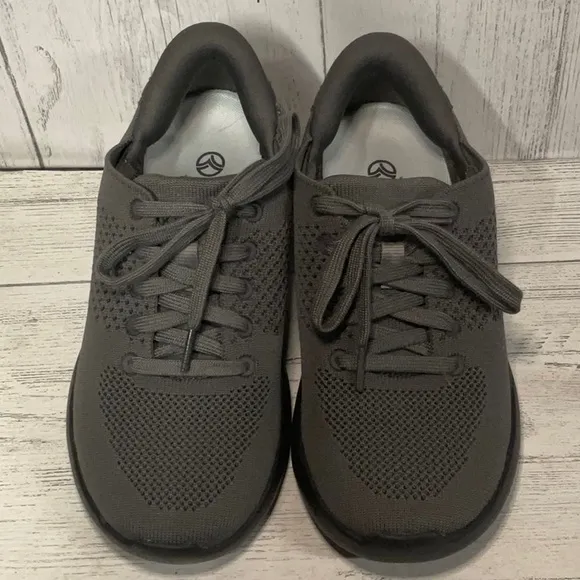 Kizik Womens Sz 6 Wide Graphite Gray Lima Shoe Breathable Knit Upper Rubber Sole