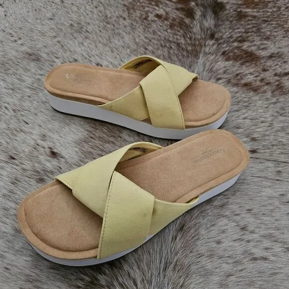 Koolaburra by UGG Carenza Women's Slide Sandals Yellow Size 8 NEW