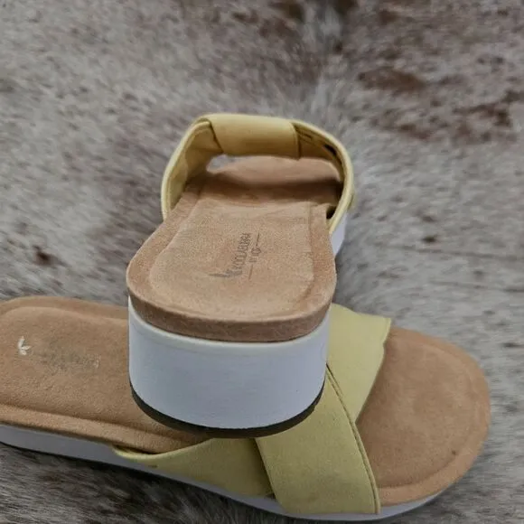 Koolaburra by UGG Carenza Women's Slide Sandals Yellow Size 8 NEW